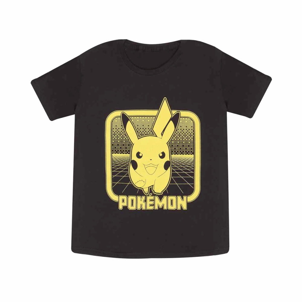 Pokémon - Pikachu Retro Arcade Kinder T-shirt - Zwart